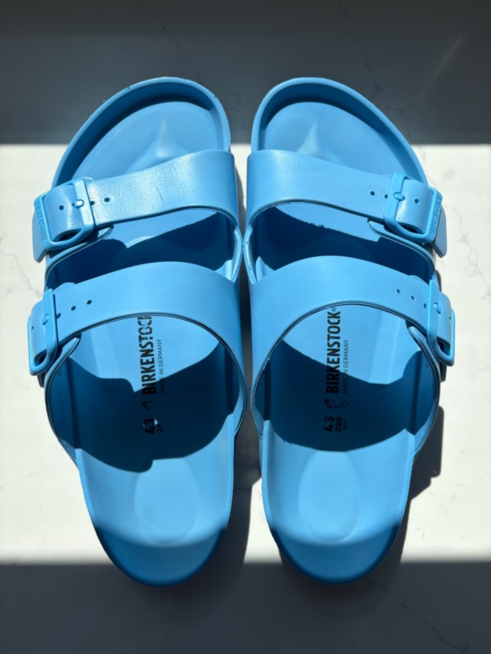 Birkenstock Men’s Arizona EVA Sandals in Bright Blue
